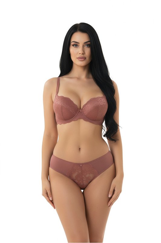 Women's Everyday Comfortable Bra & Panty Set Seamless, Breathable, and Lightweight Lingerie for Daily Wear Full Coverage Bra for Women - LightBrown