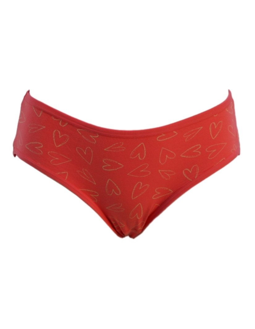 Women's Heart & Love Design Mid Rise 6-Pack Panties, Multicolor - Red