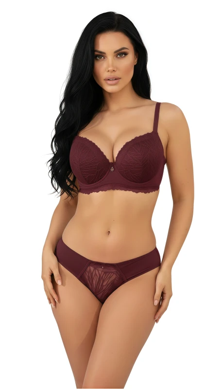 Women's Everyday Comfortable Bra & Panty Set Seamless, Breathable, and Lightweight Lingerie for Daily Wear Full Coverage Bra for Women - Purple