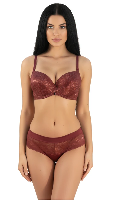 Women's Everyday Comfortable Bra & Panty Set Seamless, Breathable, and Lightweight Lingerie for Daily Wear Full Coverage Bra for Women - Pink