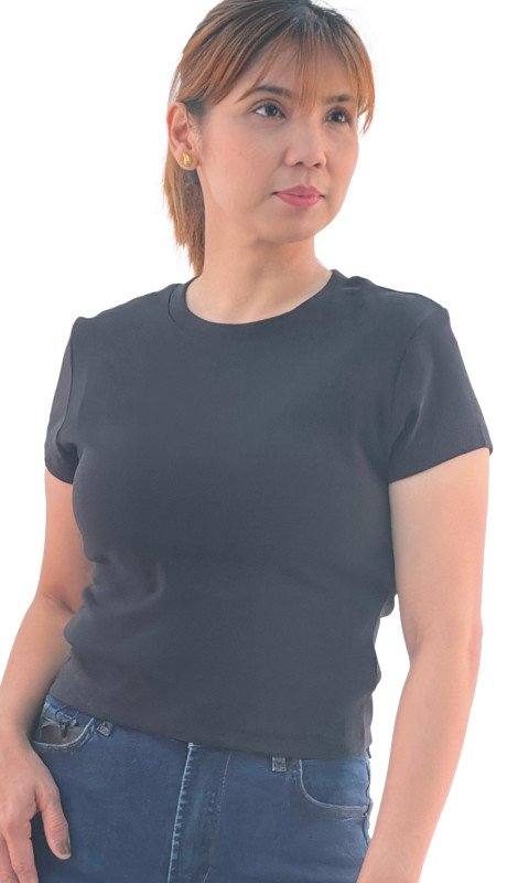Women's Slim Fit Half Sleeve T-Shirt - Black