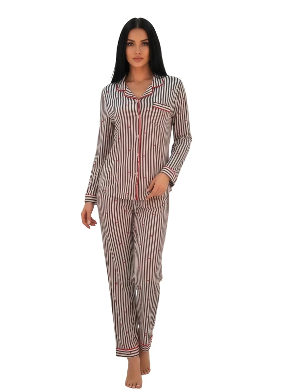 Elegant Dot-Detail Sleepwear - Black