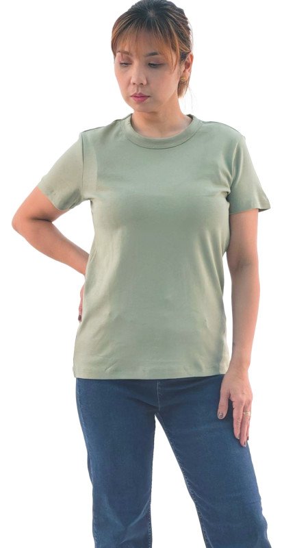 Women's Crew Neck Regular Fit Short Sleeve T-Shirt - Green