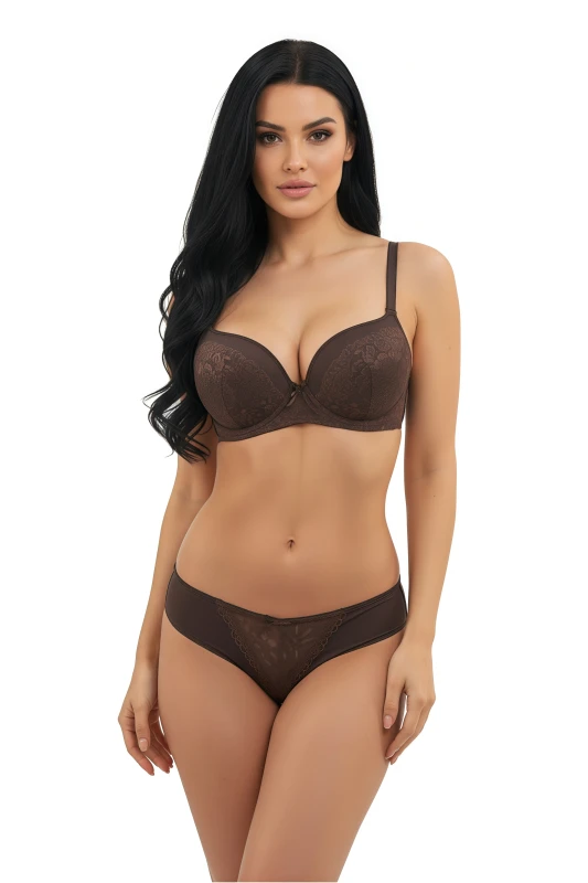 Women's Everyday Lingerie Set Seamless, Full Coverage Bra & Panty | Lightweight, Breathable Innerwear for Daily Use - Chocolate